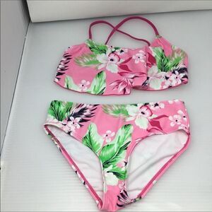 Kanu Surf Pink Floral Alania Flounce Bikini (D12)